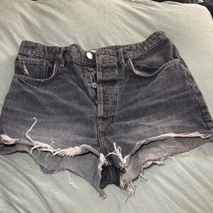Zara Faded Black Jean Shorts